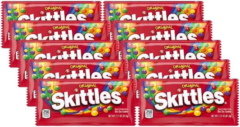 Skittles Original Chewy Candy, Full Size, 2.17 OZ (Pack of 10)