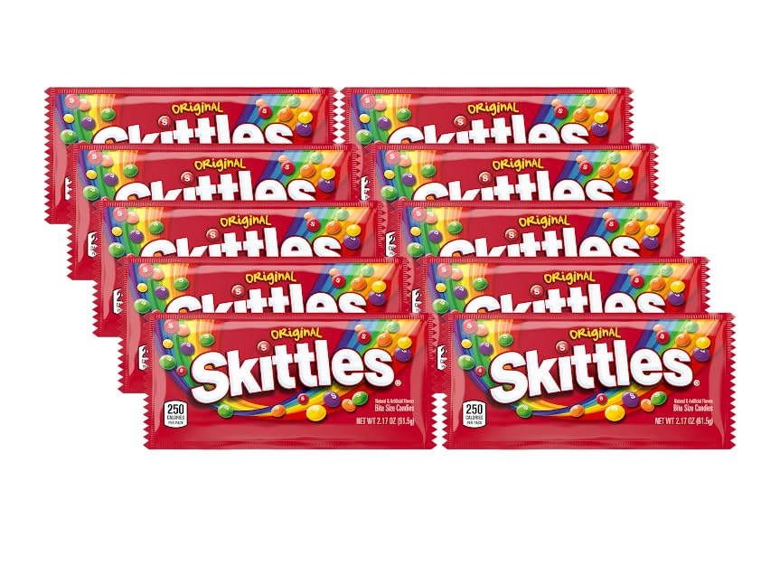 Skittles Original Chewy Candy, Full Size, 2.17 OZ (Pack of 10)