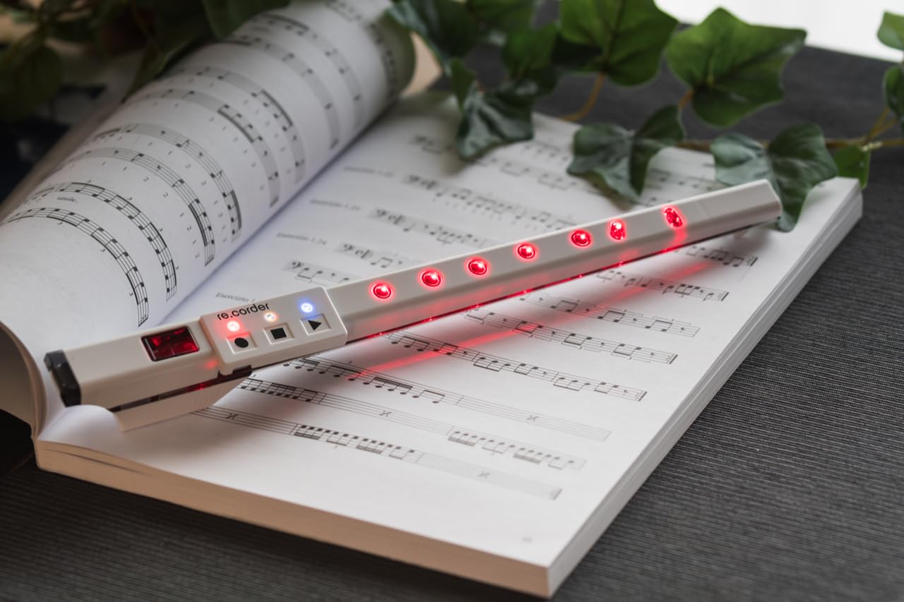 ARTinoise re.corder digitale akustische Flöte kabelloser MIDI-Controller 32 Klangfarben 4 Wiedergabemodi WEISS