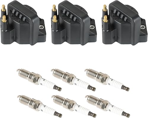 DEEGOOLY Paquete de 6 bobinas de encendido UF-435 y bujías de iridio SP479 compatibles con Jaguar S-Type 2003-2008, X-Type 2003-2008, 2.5L 3.0L V6