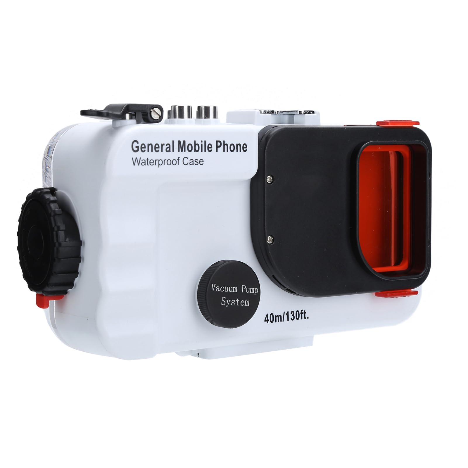 Carcasa para Teléfono Subacuático con Junta Tórica de Ajuste a Presión para Protección Impermeable de 40 M/131 Pies, Funda Protectora Subacuática para Teléfono para Buceo/esnórquel, Blanco,