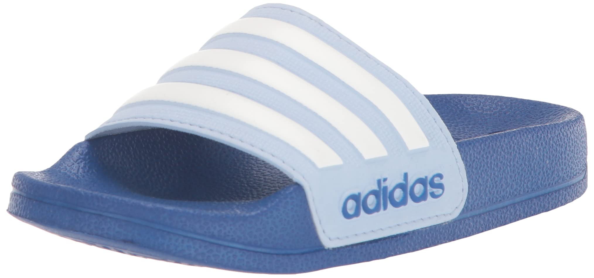 adidas Adilette Shower Slide Sandal, Blue Dawn/White/Team Royal Blue, 11 US Unisex Little Kid