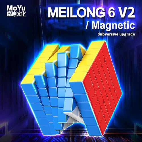 Miniatura 2 de LiangCuber Moyu Meilong - Cubo magnético de velocidad de 6 x 6 M, Meilong 6M V2 6x6 cubo sin calcomanías 2023 última versión