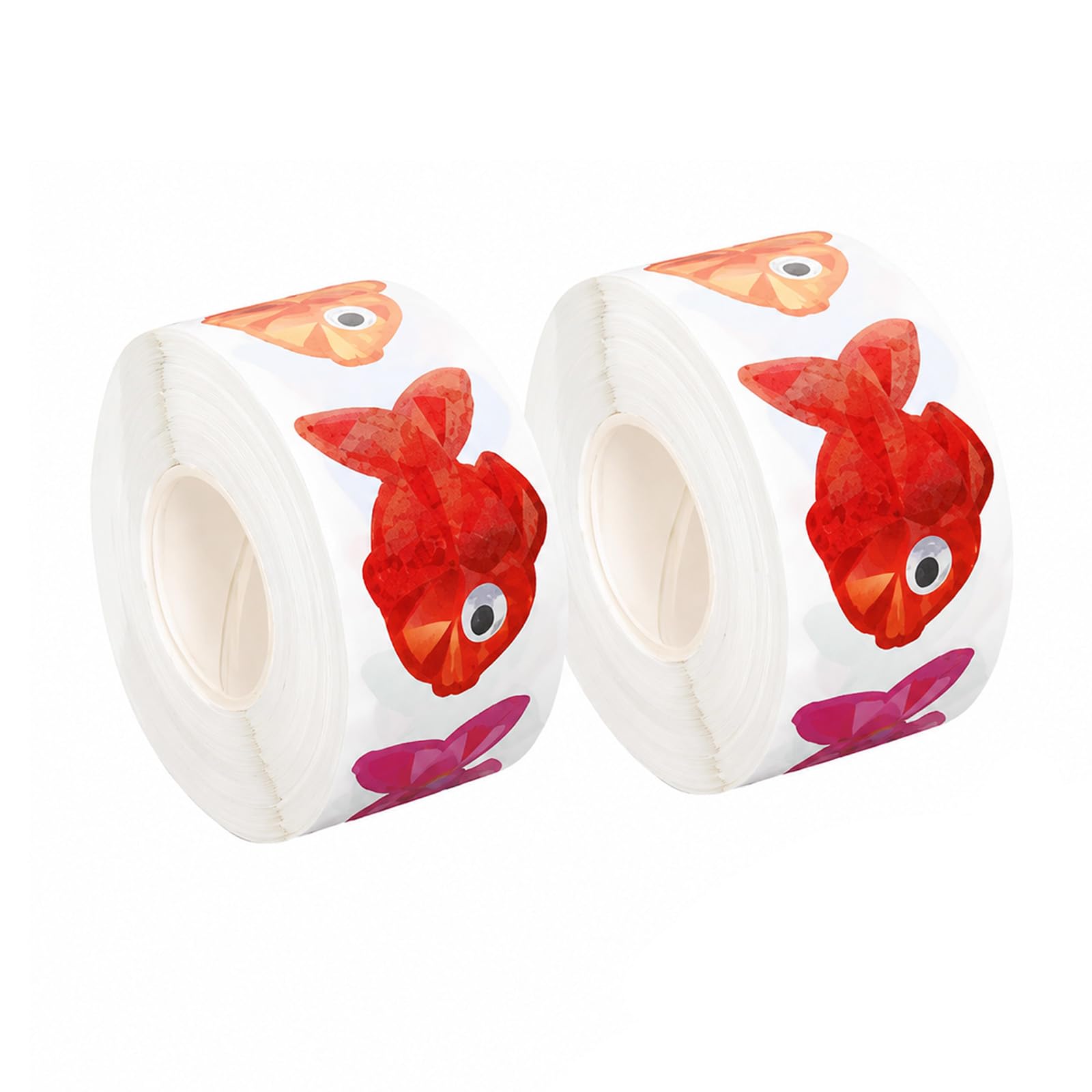 2 PCS Fish Stickers, Ocean Sticker Rolls, Varied Aquatic Designs for Journals, Gift Wrap, Office Storage, Craft Projects and Decor Lovers, Multicolour
