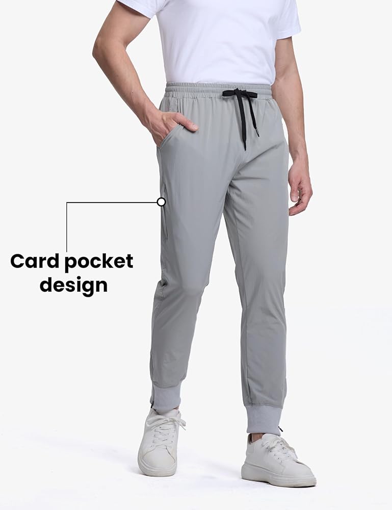 Amazon.com: qbjgr Men's Lightweight Quick Dry Joggers Travel