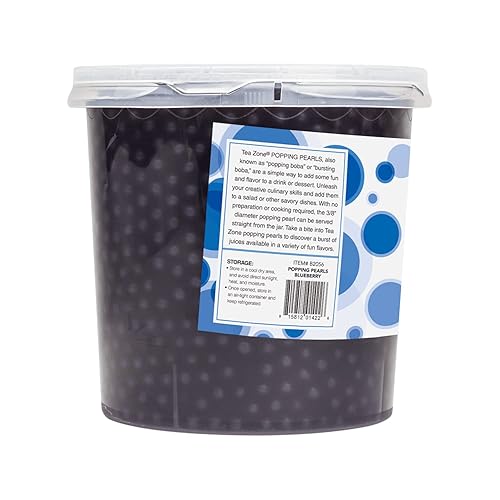 Miniatura 7 de Tea Zone Popping Pearls Popping Boba perlas negras con jugos saborizados frasco de 7Lb