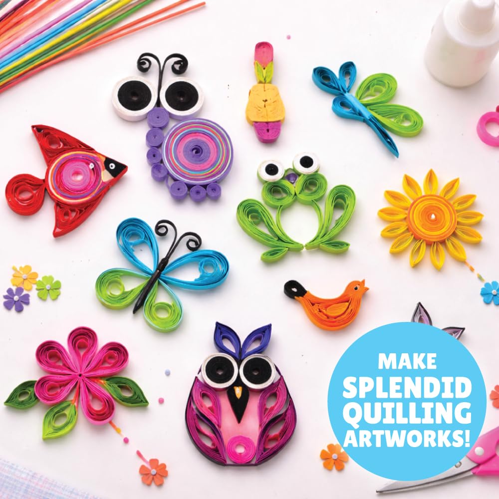 Kalakaram DIY Quilling Set for Kids | 600 Quilling Paper Strips for Stars | Learn Rolling, Twisting, Curling & Paper Art Techniques | Creative Art and Craft Activity Kit for Girls, Boys & Beginners | Educational DIY Paper Craft Set