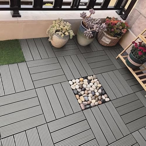 ウッドパネル 人工木 ウッドデッキ 60枚セット(4枚ストレート) ジョイント式 30×30cm 厚さ2cm 樹脂製 簡単設置 カットできる ベランダタイル ジョイントパネル 正方形 ナチュラル 組み合わせ ベランダタイル 屋内 屋外用