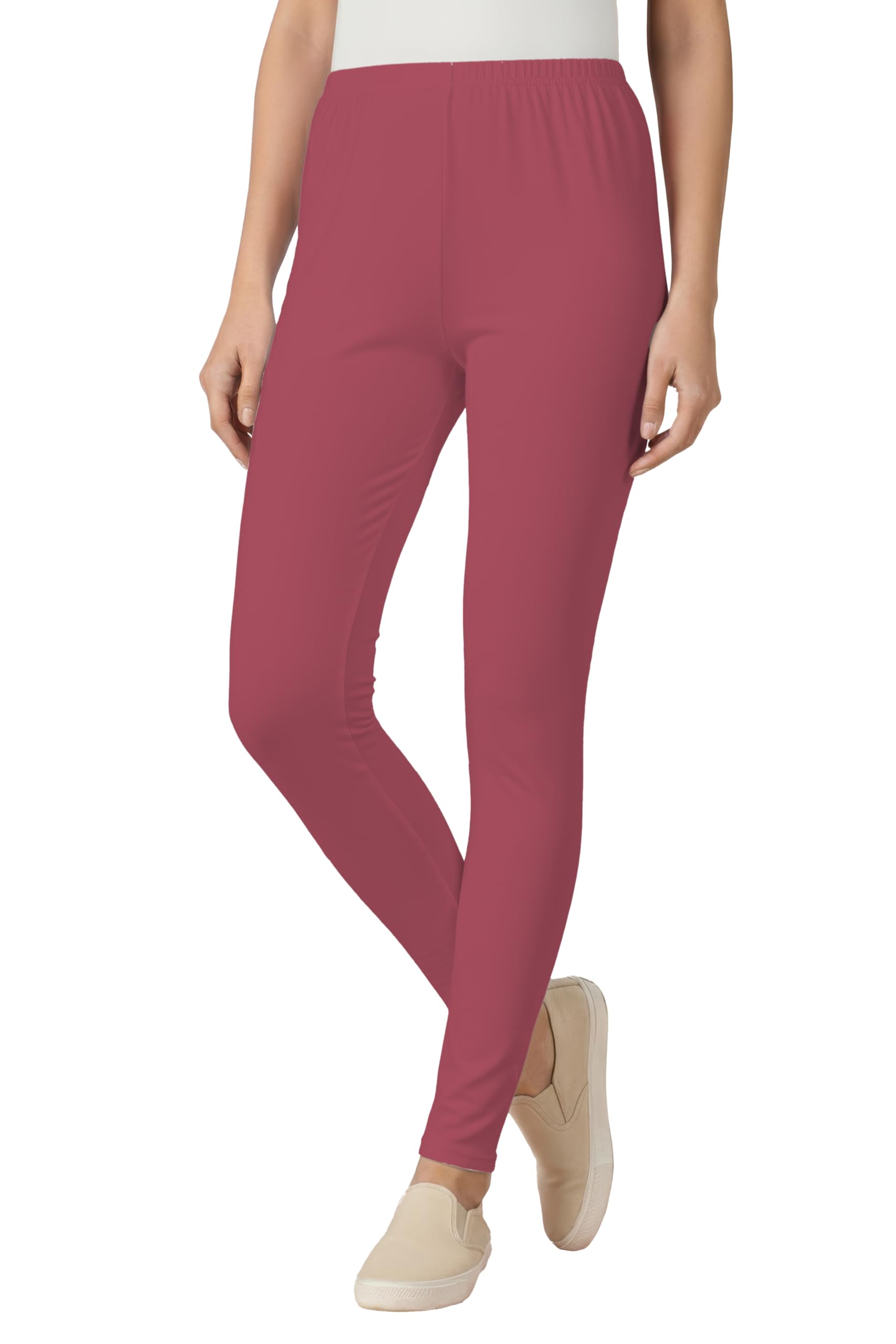 Women's Cotton Lycra Ankle Length Leggings | Regular Rise, Soft 4 Way Stretch Fabric | Casual & Ethnic Wear-image-47