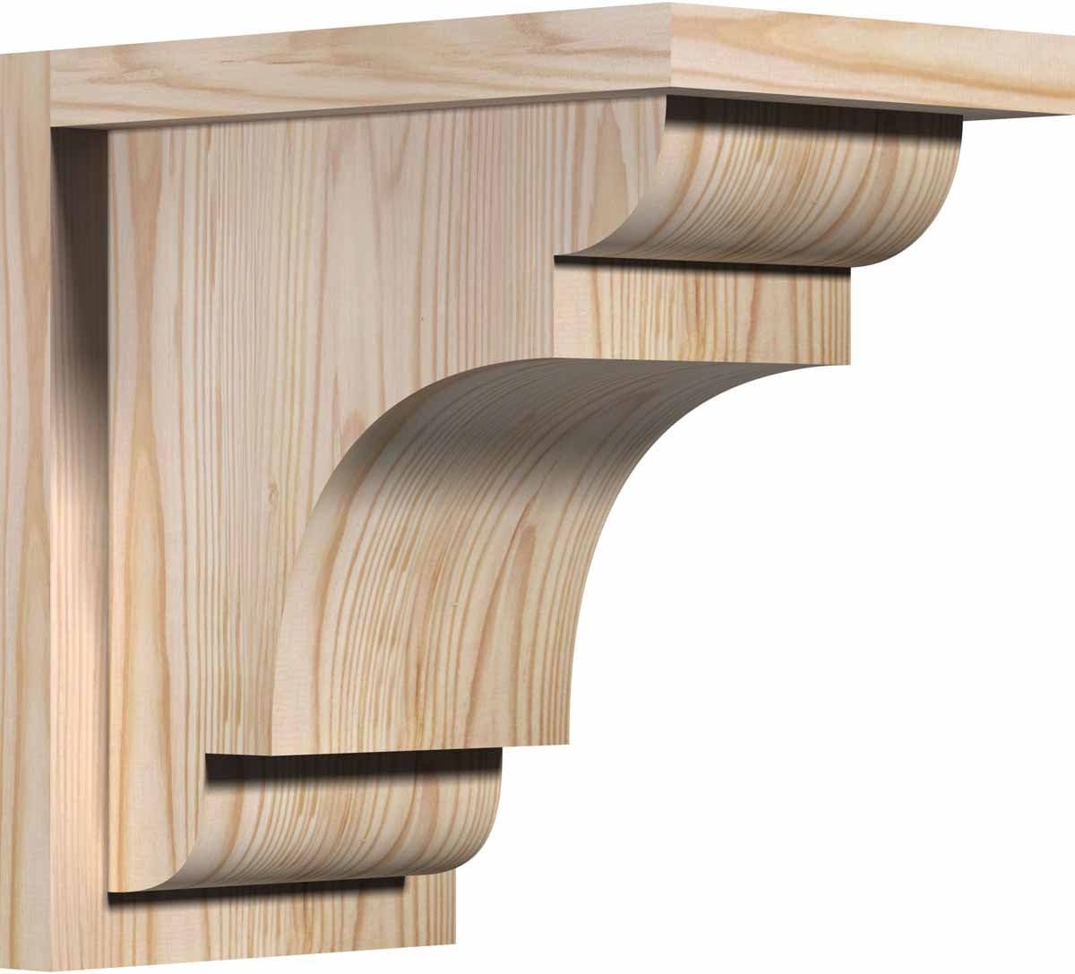 Ekena Millwork COR08X12X12NEB01SDF 7 1/2W x 12D x 12H New Brighton Smooth Corbel w/Backplate, Douglas Fir