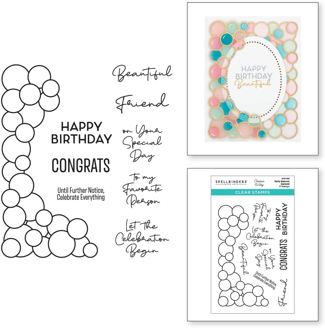 Spellbinders Balloon Garland Clear Stamp Set from The It’s My Party Collection by Carissa Wiley, ONE - Image 2