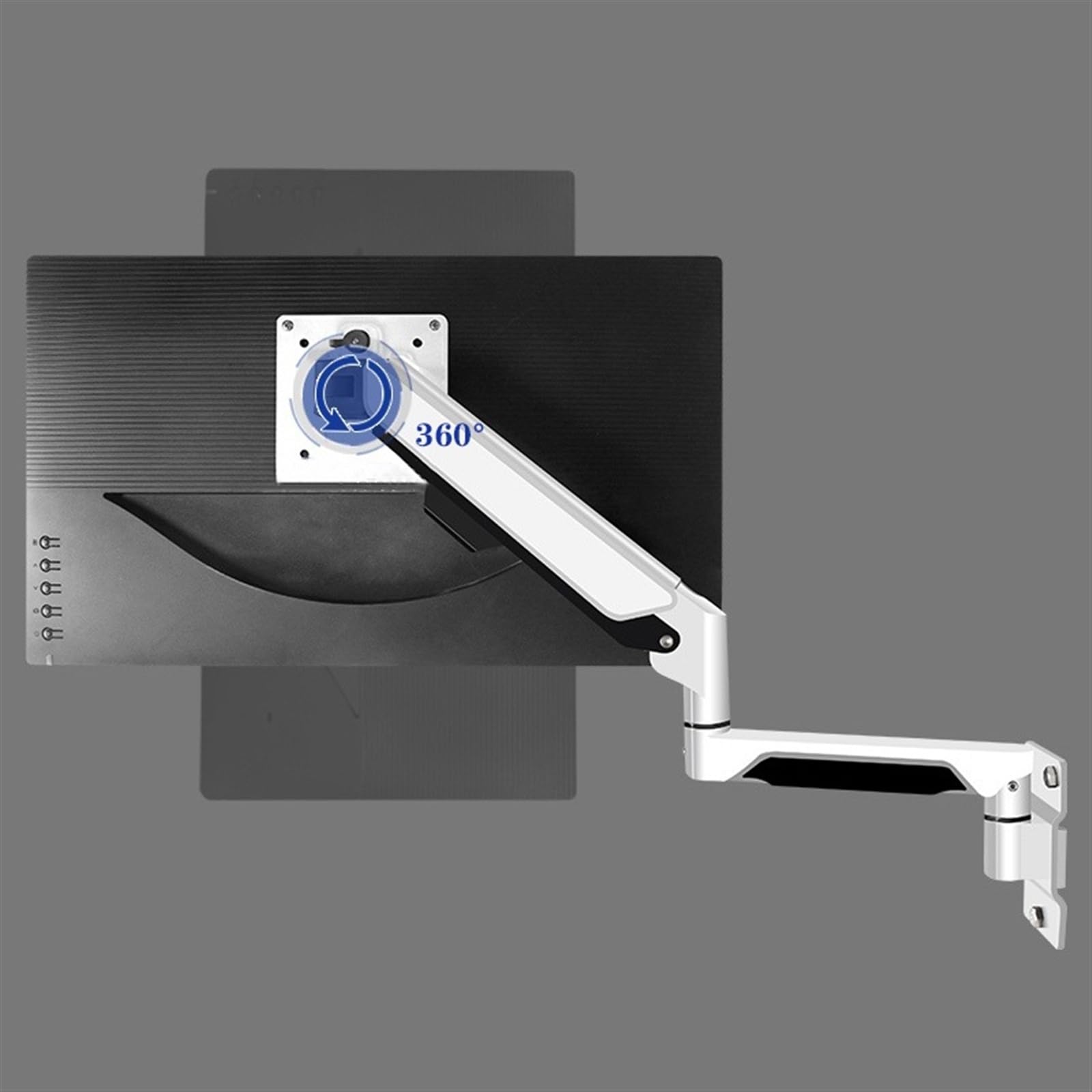 Moniteur de support Le bras de fixation pour moniteur unique s'adapte aux écrans de 10 à 32 pouces pesant jusqu'à 19,8 lbs, support mural pour moniteur unique avec ressort à gaz et liberté de