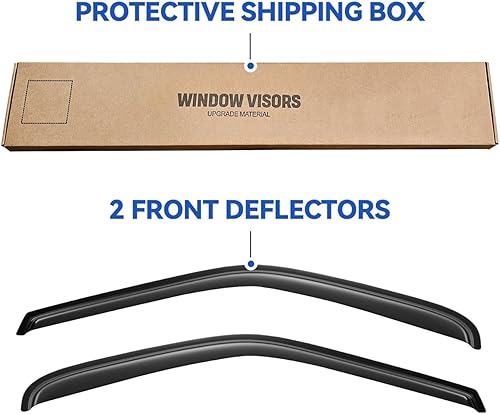 Miniatura 7 de Protectores de lluvia de ventana para Ford F150 1997-2003 cabina estándar, viseras de ventilación de ventana, deflectores de viento para 1997-1999