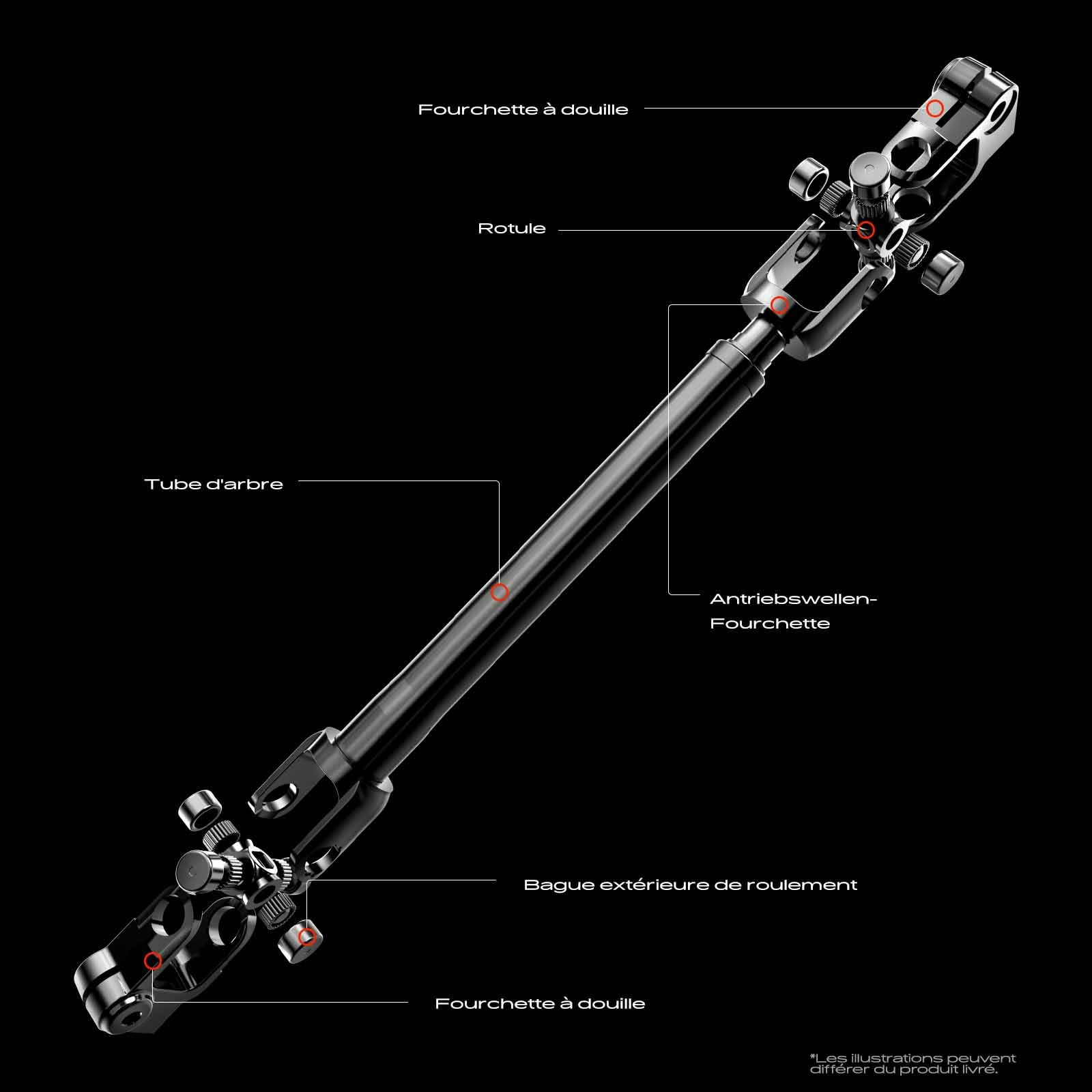 Frankberg Joint d'arbre de direction, colonne de direction 8K1419753G | Compatible avec: A4 Avant 8K5, A4 Allroad 8KH, A5 Sportback 8TA, A5 8T3, A4 8K2, A5 Cabriolet 8F7