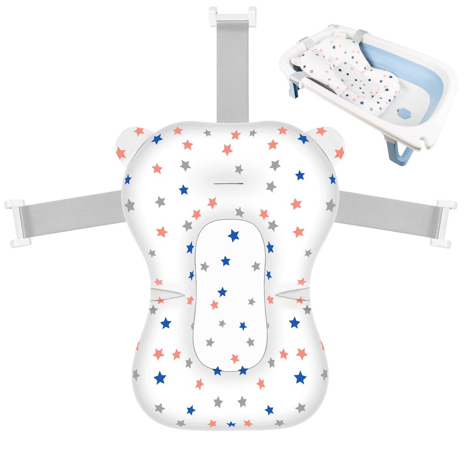 Coussin de Bain Bebe Transat Pour Baignoire pour bébé Siege Matelas Reducteur Baby Réducteur Siège Hamac Baignoires Adaptateur Oreiller