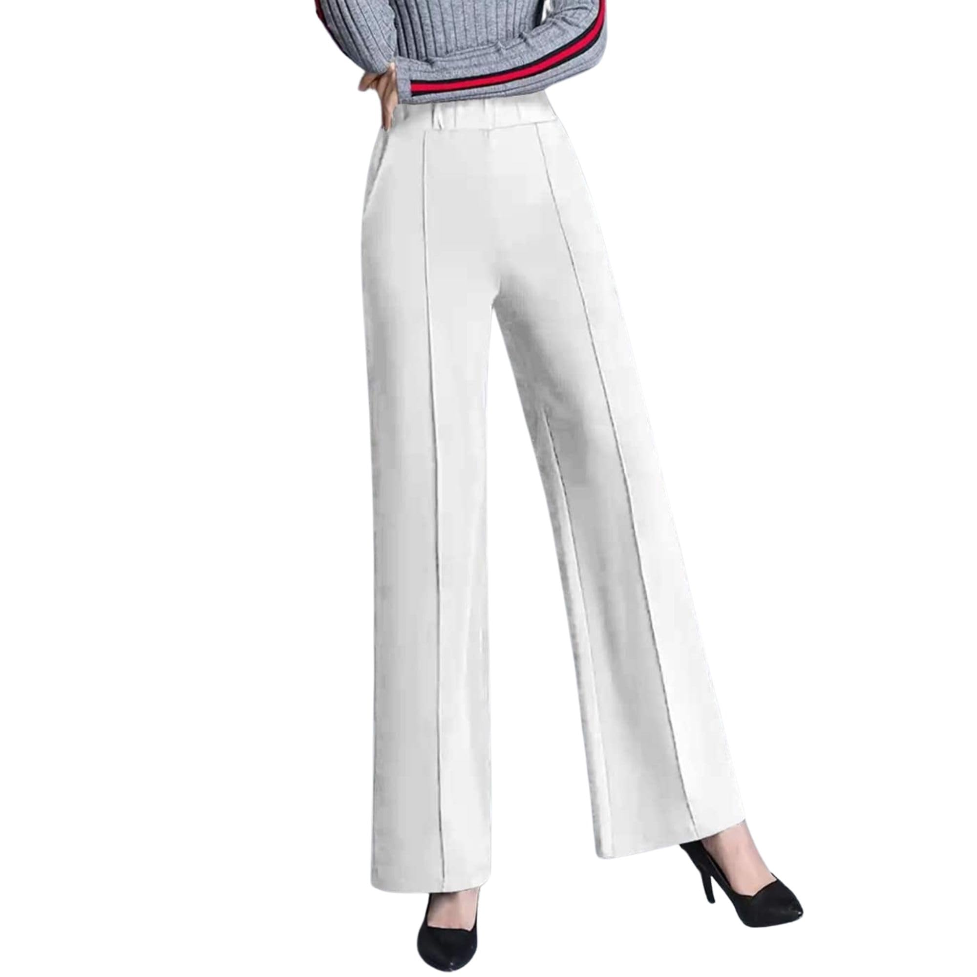Women's High-Waist Bell Bottom Pants – Retro Slim Fit Stretchable Flared Trousers for Casual, Party and Comfortable Wear-image-33