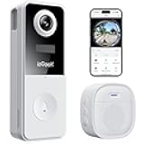 Doorbell Camera Wireless No Subscription, 3MP Video Doorbell with Chime, 180° Head to Toe View, 2-Way Talk Voice Changer, AI Motion Detection Night Vision, Only 2.4GHz WiFi, Works with Alexa