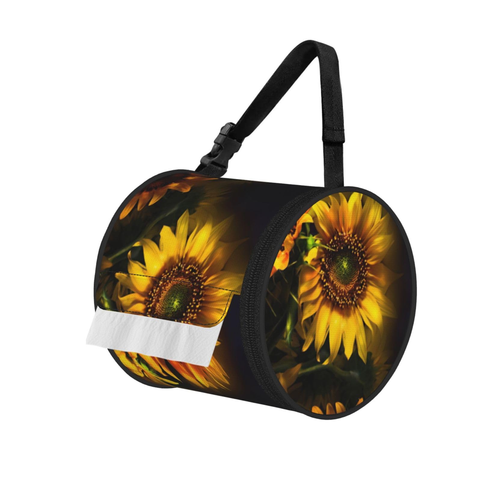 Sunflowers Painting Print Fashion Tissues Organizer Box, Hanging Tissue Holder For Purse Coins For Car Office Daily Outing