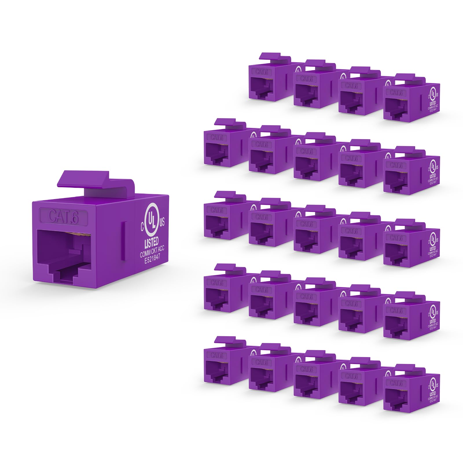 VCE UL Listed CAT6 Keystone Coupler PoE, Black, 25-Pack — Amazon image 18