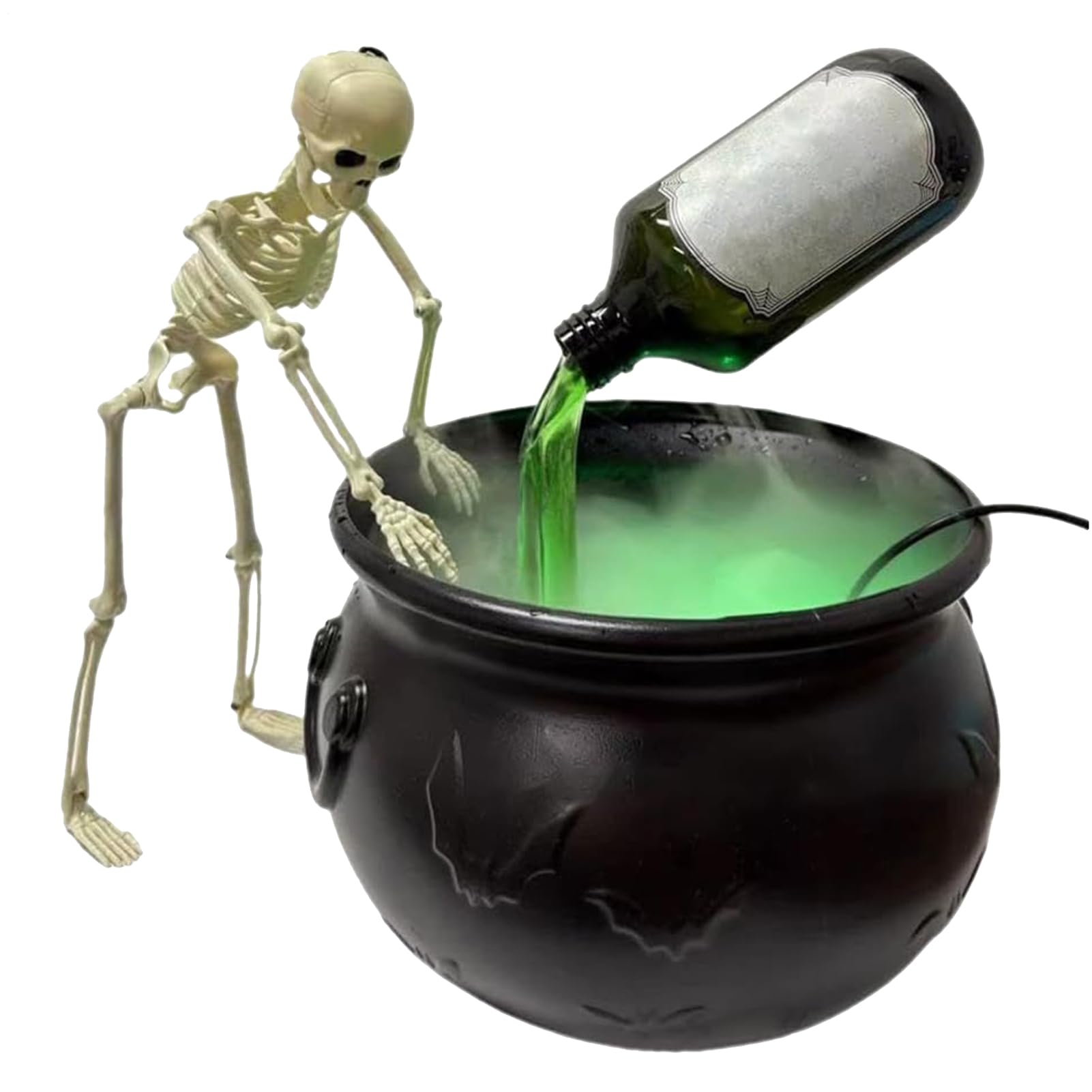 Chaudron de sorcière d'Halloween flottant comme décoration de table magique