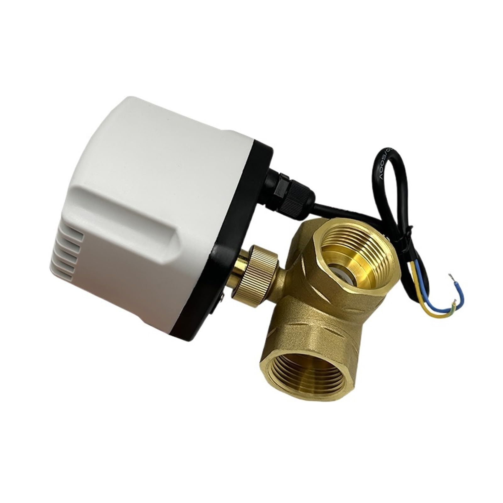 Válvula de bola motorizada DN15 DN20 DN25 DN32 DN40 Válvula de bola motorizada de latón de 3 vías - Control de cable Tipo T Válvula de bola eléctrica impermeable IP65 Piezas de válvulas de apertura y