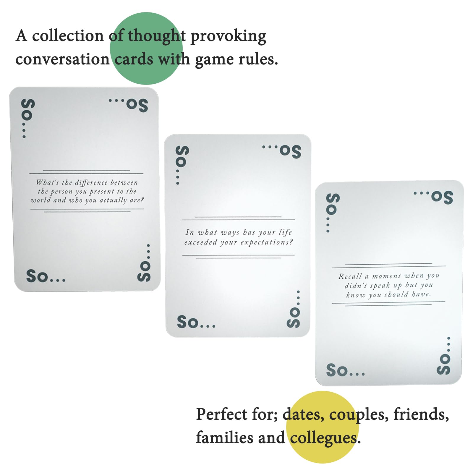 So Cards, Conversation Cards Promote Connections, A Collection of ...