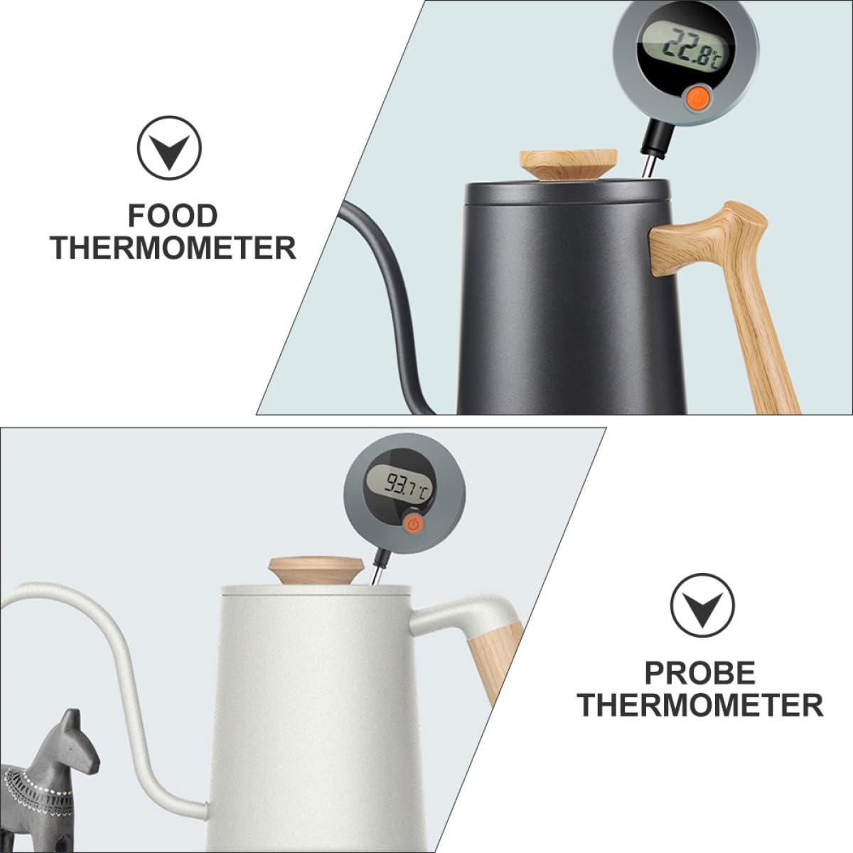 TOPBATHY 3pezzi Termometro Per Alimenti Istantanea Per Bbq Design e Precisione Per Latte e Frittura