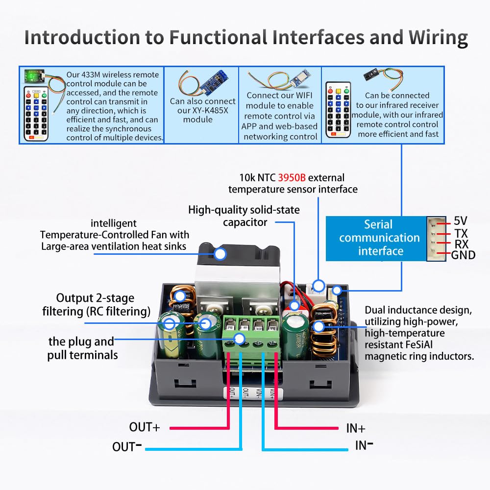 DC Regolabile Boost Buck Convertitore,Regolatore di Tensione DC6-36V 150W DC DC Converter,Controllo Numerico Tensione di Sollevamento Corrente Costante Modulo di Alimentazione Con Display LCD.