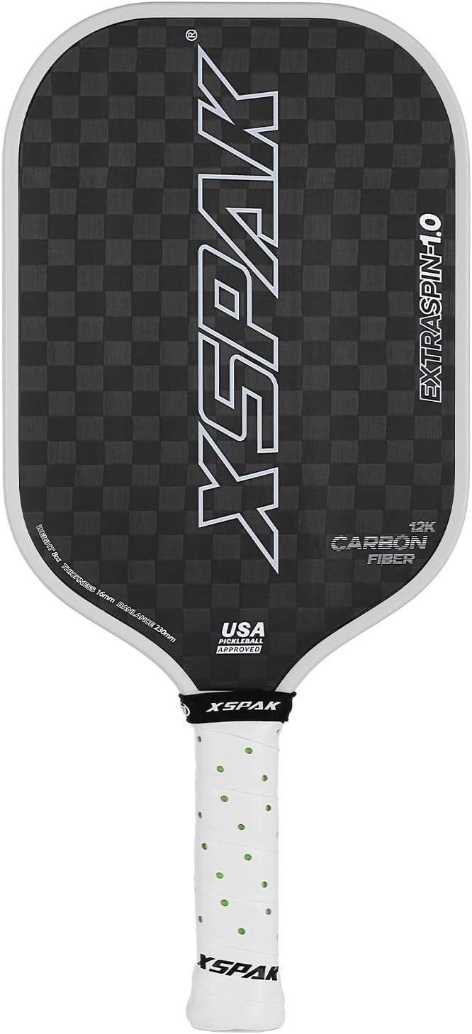 XS XSPAK Carbon Fiber Pickleball Paddle - Tournament Edition - World Champion Surface Technology Options Pickleball Racket - USAPA Polypropylene Honeycomb Paddle with Cushion Comfort Grip