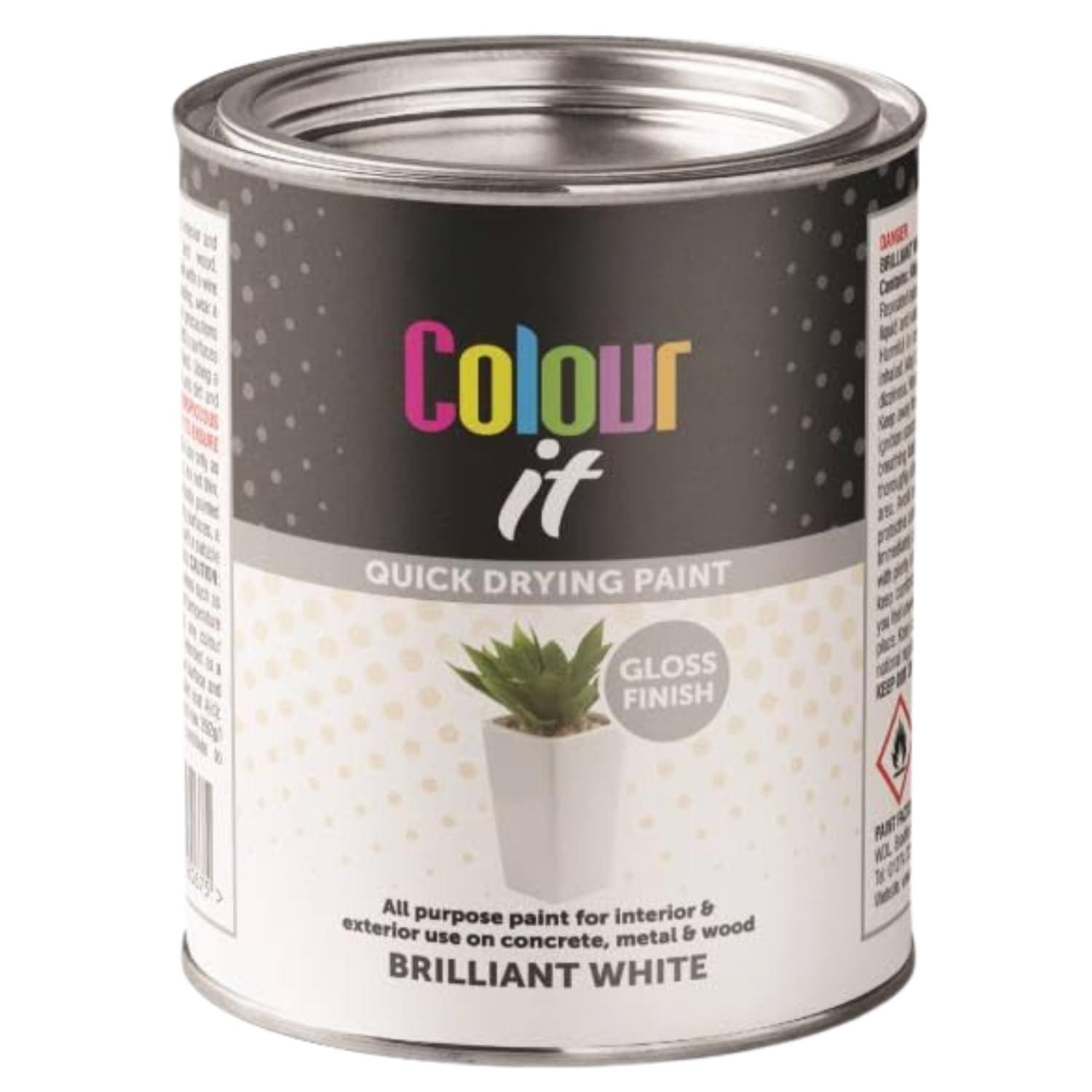 Inspired Essentials 300ml Non Drip Paint Tin Exterior Interior Hard Drying Performance Multi-Purpose Tin for Metal, Wood, Plastic, Walls with Perfect Finish (2, White Gloss)