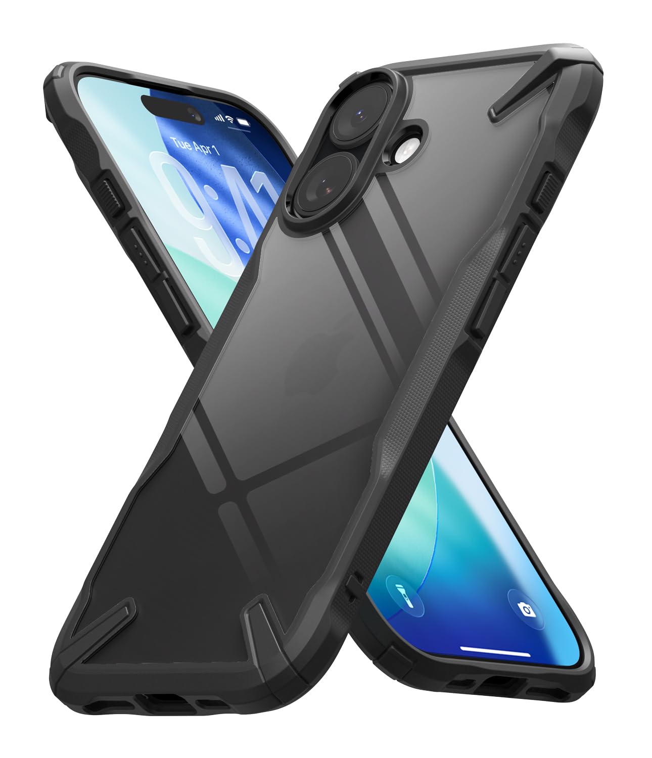 Ringke Fusion-X Compatible with iPhone 17 Case Back Cover Transparent Hard Back Soft Flexible TPU Bumper Scratch Resistant Shockproof Protection - Black