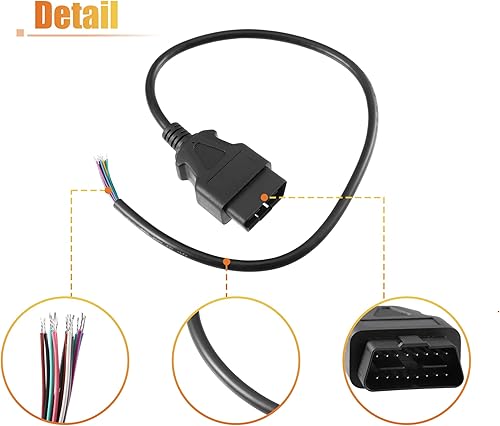 Miniatura 6 de X AUTOHAUX 2 unids 16-Pin J1962 OBDII OBD2 Conector macho Herramienta de diagnóstico Adaptador Cable conector