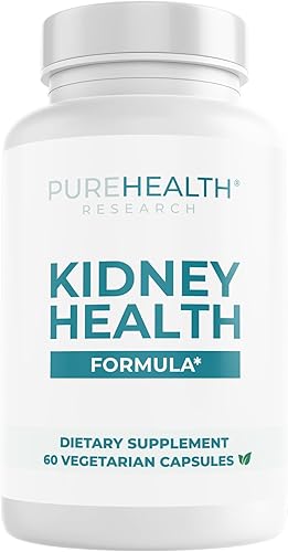 PUREHEALTH RESEARCH Fórmula de salud renal - Suplemento de desintoxicación y reparación de limpieza renal - con berberina HCL, chanca piedra,