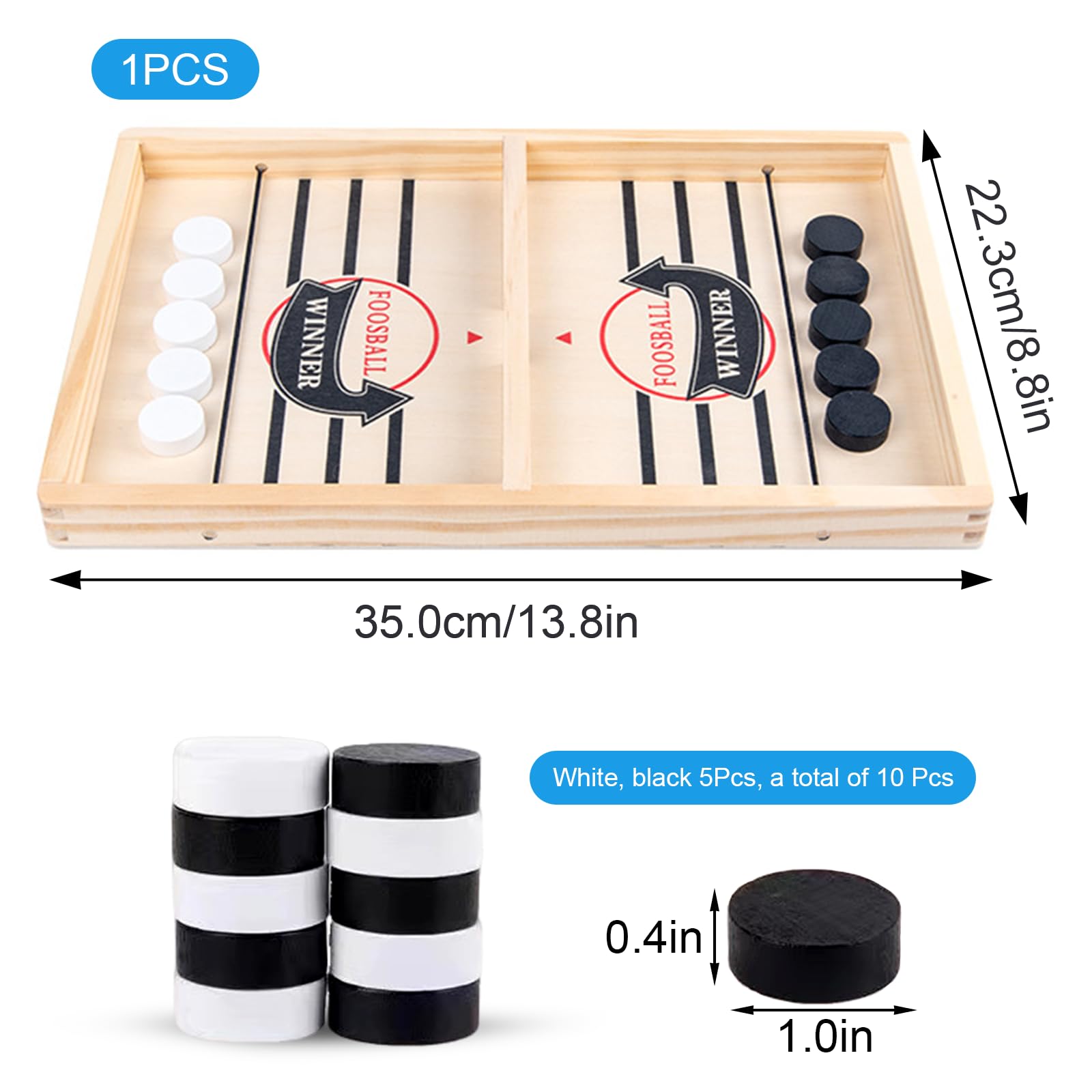RMENGZHOUXI Sling Puck Bordspel Houten Hockeyspel Snel Plezier Ouder-kind Interactief Schaakspeelgoed Test je snelheid en nauwkeurigheid met 10 kogels voor kinderen, volwassenen voor een familiespelav RMENGZHOUXI Sling Puck Bordspel Houten Hockeyspel Snel Plezier Ouder-kind Interactief Schaakspeelgoed Test je snelheid en nauwkeurigheid met 10 kogels voor kinderen, volwassenen voor een familiespelav