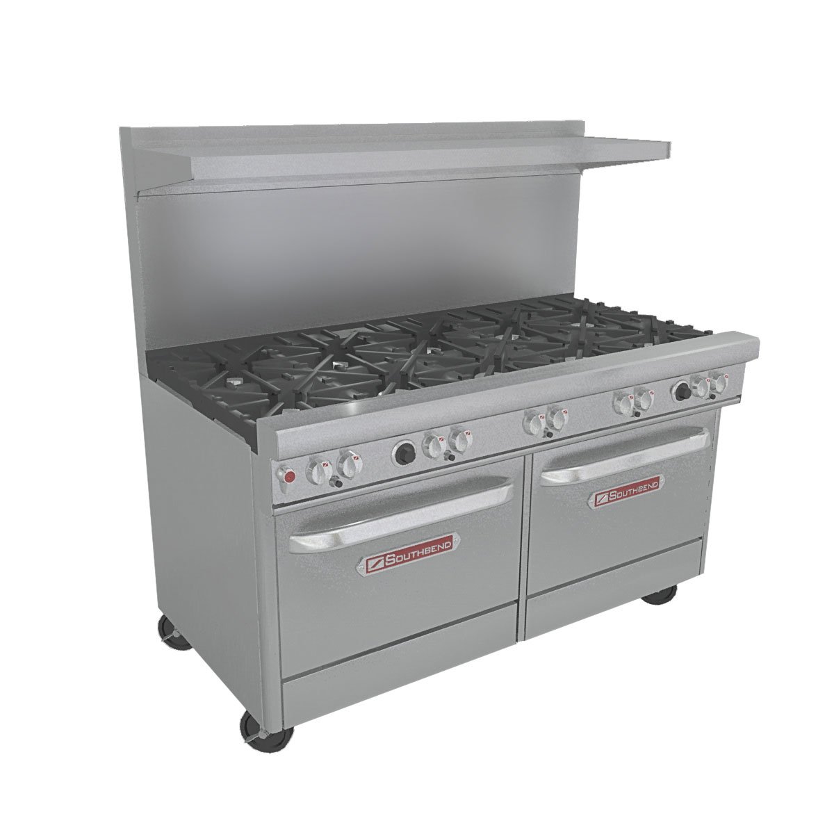 400 Series 60" Restaurant Range w/ 10 Burners & 2 Standard Ovens by Southbend – 3.2 gallons, Stainless Steel, Black, Model 4601DD