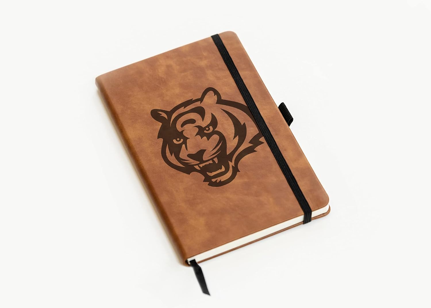 Rico Industries NFL Cincinnati Bengals Brown Laser Engraved Small Notepad Journal/Notepad 8.25" x 5.25"- Office Accessory