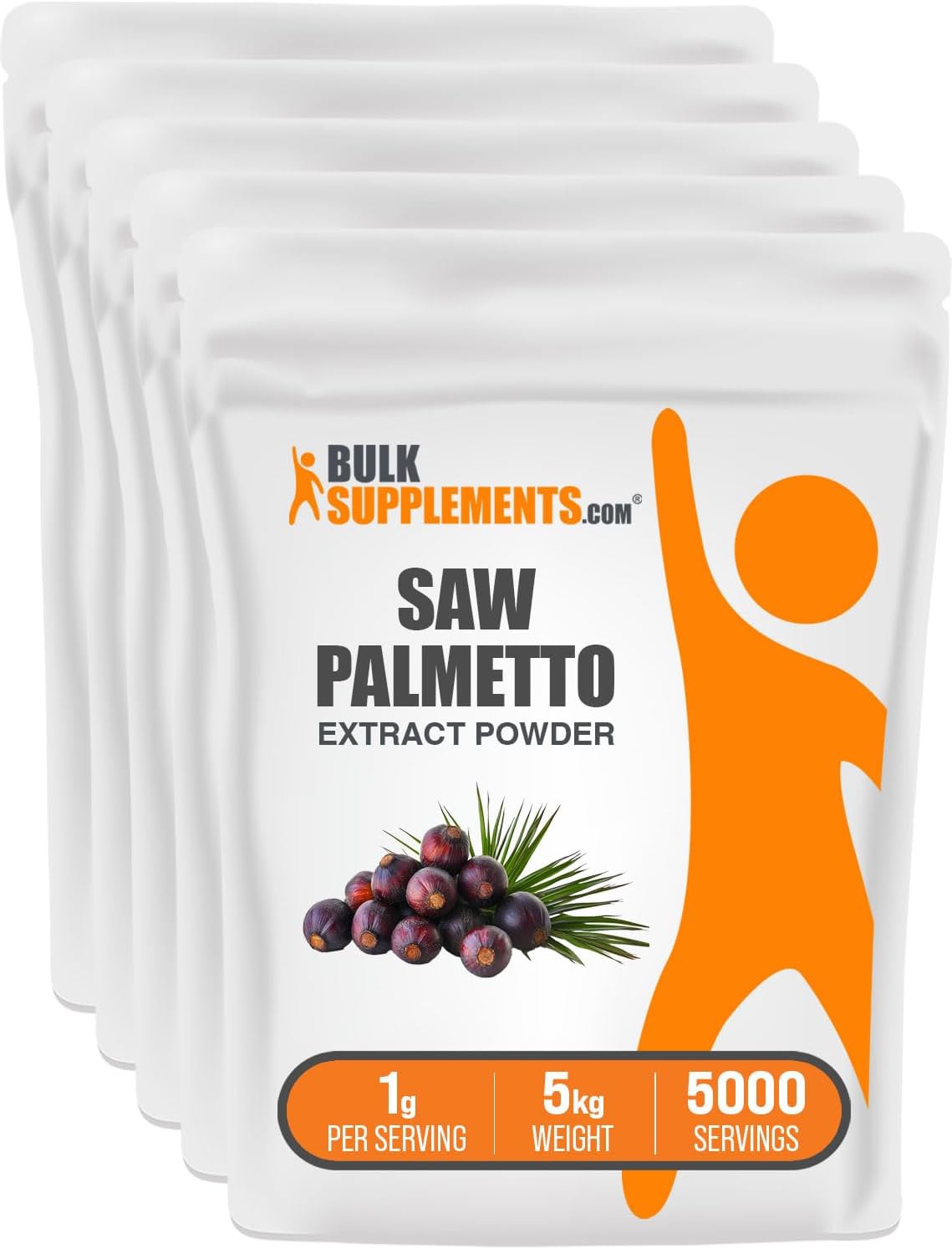 BulkSupplements.com Saw Palmetto Extract Powder - Serenoa Repens, Saw Palmetto Supplement, Herbal Supplement - Vegan & Gluten Free, 1g per Serving, 250g (8.8 oz) (Pack of 1)