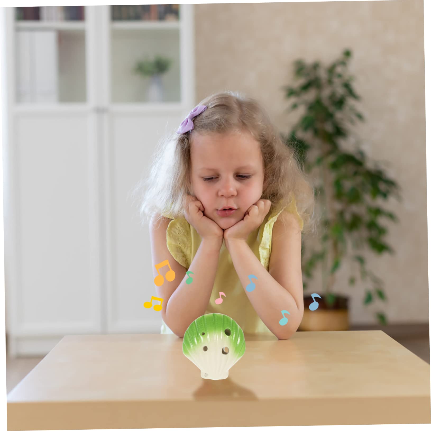 Yardwe 6 Creative Cartoon Shell Ocarina Ceramic Wind Instrument Adorable Design for Music Practice Lightweight Portable for All Ages