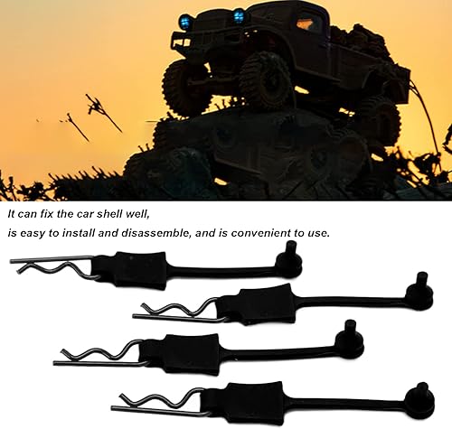 Miniatura 3 de 4 piezas 110 RC Car Shell Bolt RC, clip de perno de carcasa de coche RC modelo clips de carrocería de coche, pasadores compatibles con ARRMA Axial