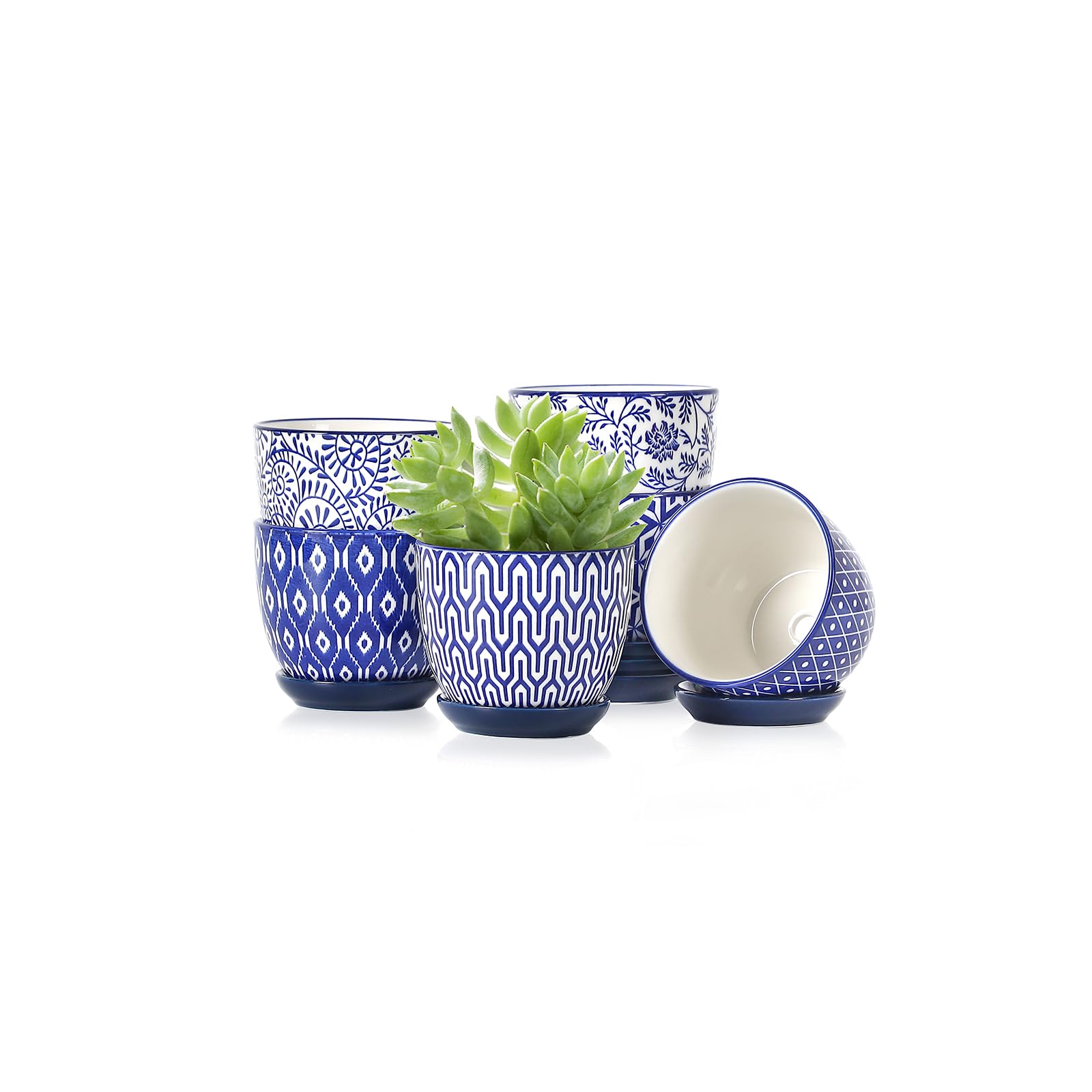 Selamica Ceramic Succulent Pots Set of 6