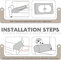 Vista 6 de VANSOFY Couch Cushion Covers for Sectional Sofa, Stretch Jacquard Couch Seat Cushion Covers, Individual Washable Furniture Protector Sofa Slipcovers