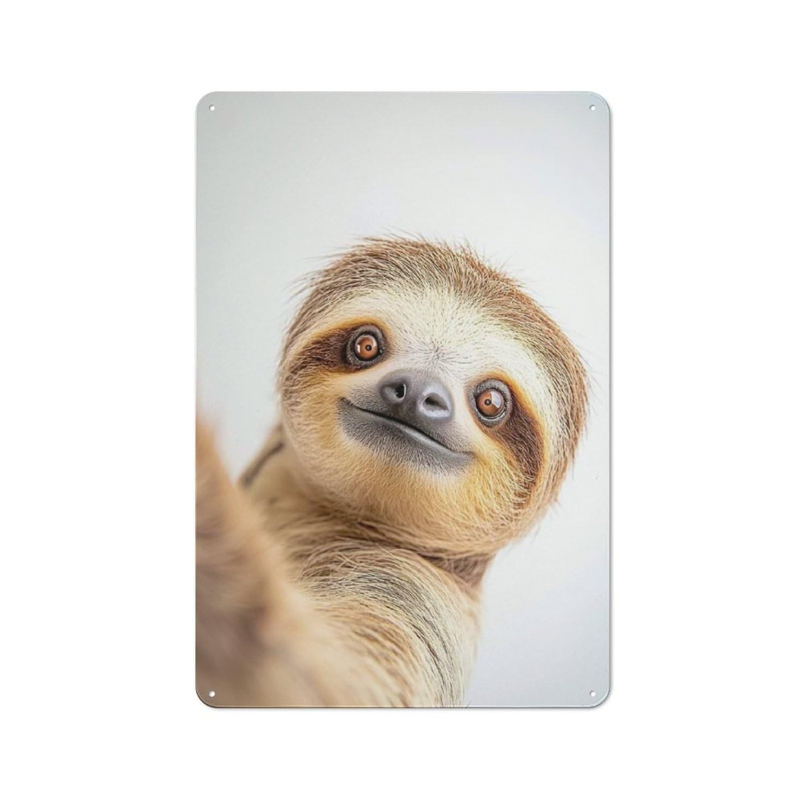 Junmoney Adorable Sloth Taking Selfie - Fun Wall Decor Vintage Tin Wall Plaque 30X20cm For Hallway Wall, For Kitchen, Dining Room And Home Bar Wall Decor