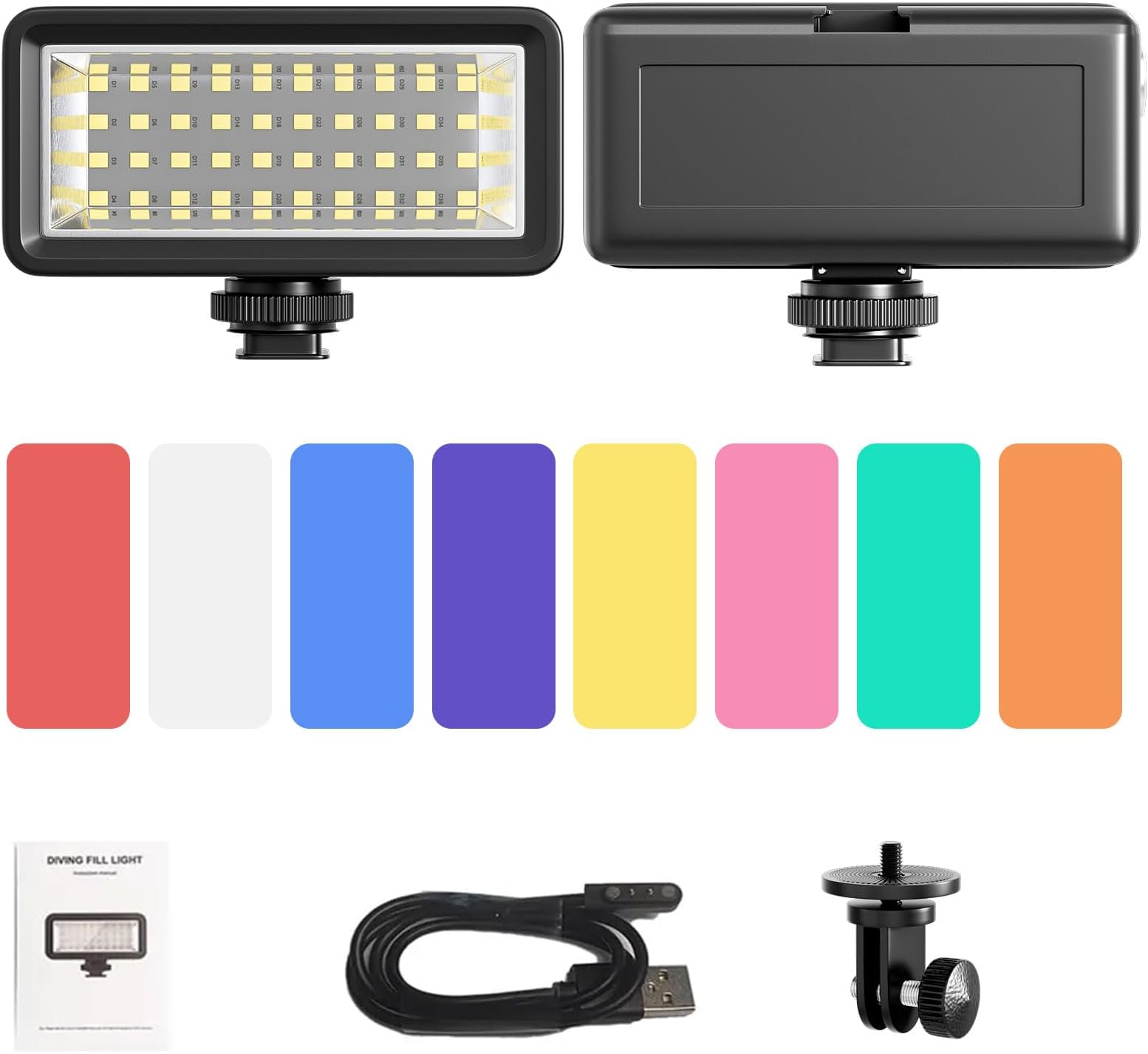 GoPro Underwater LED Light - 130ft Dimmable Waterproof Video Fill Light for Hero12/11/10/9/8/7/5/6/5S/4/3+