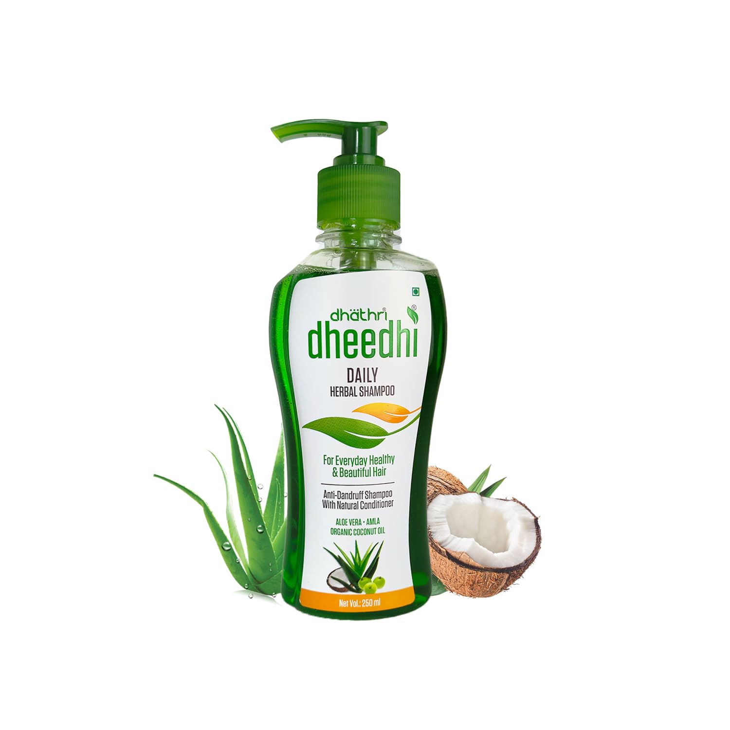 Dhathri Dheedhi Daily Herbal Shampoo for daily use, shampoo for dry and frizzy hair that makes hair healthy & strong, mild shampoo for daily use (250ml)