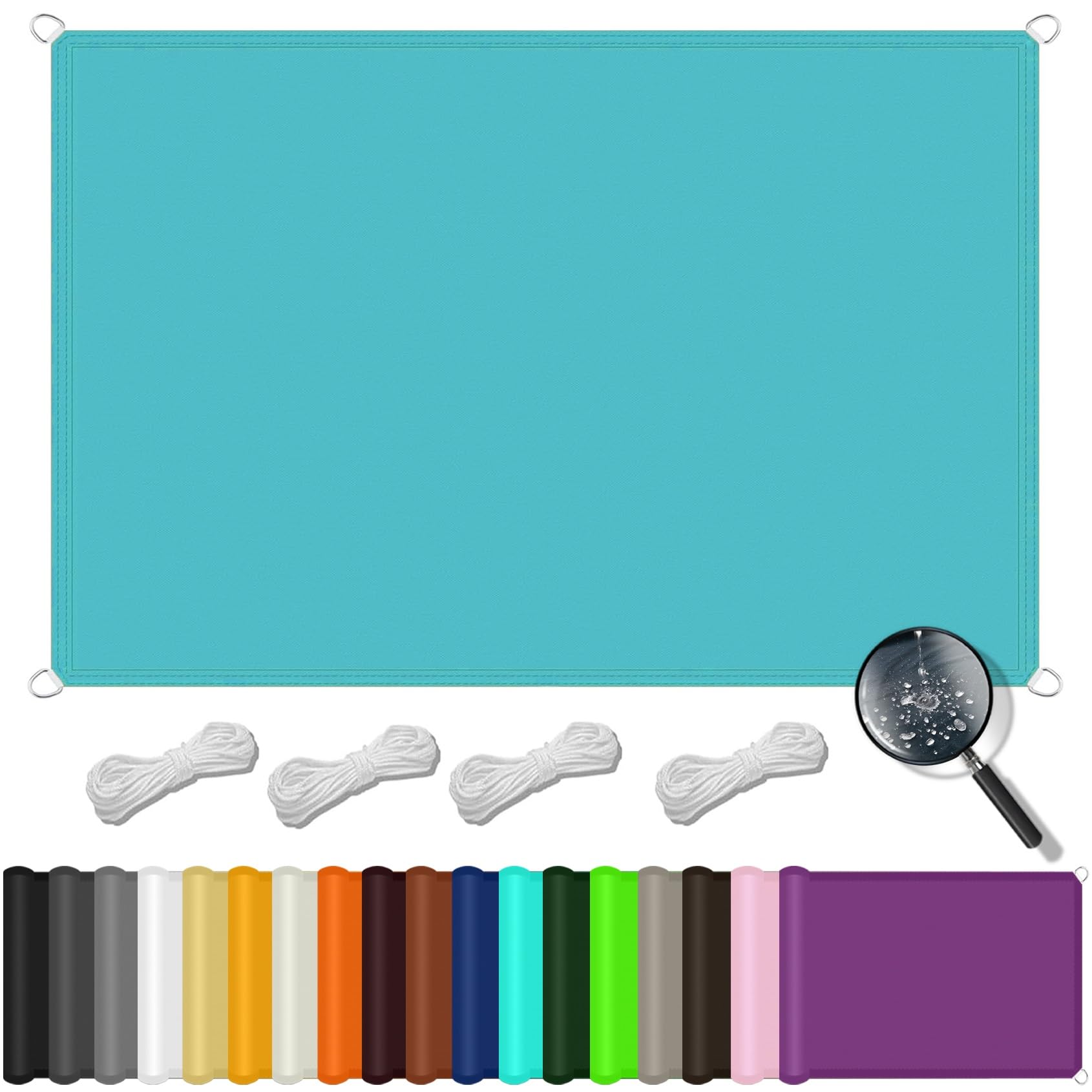 Voile d'ombrage rectangulaire contre les UV et le vent fort sur le balcon