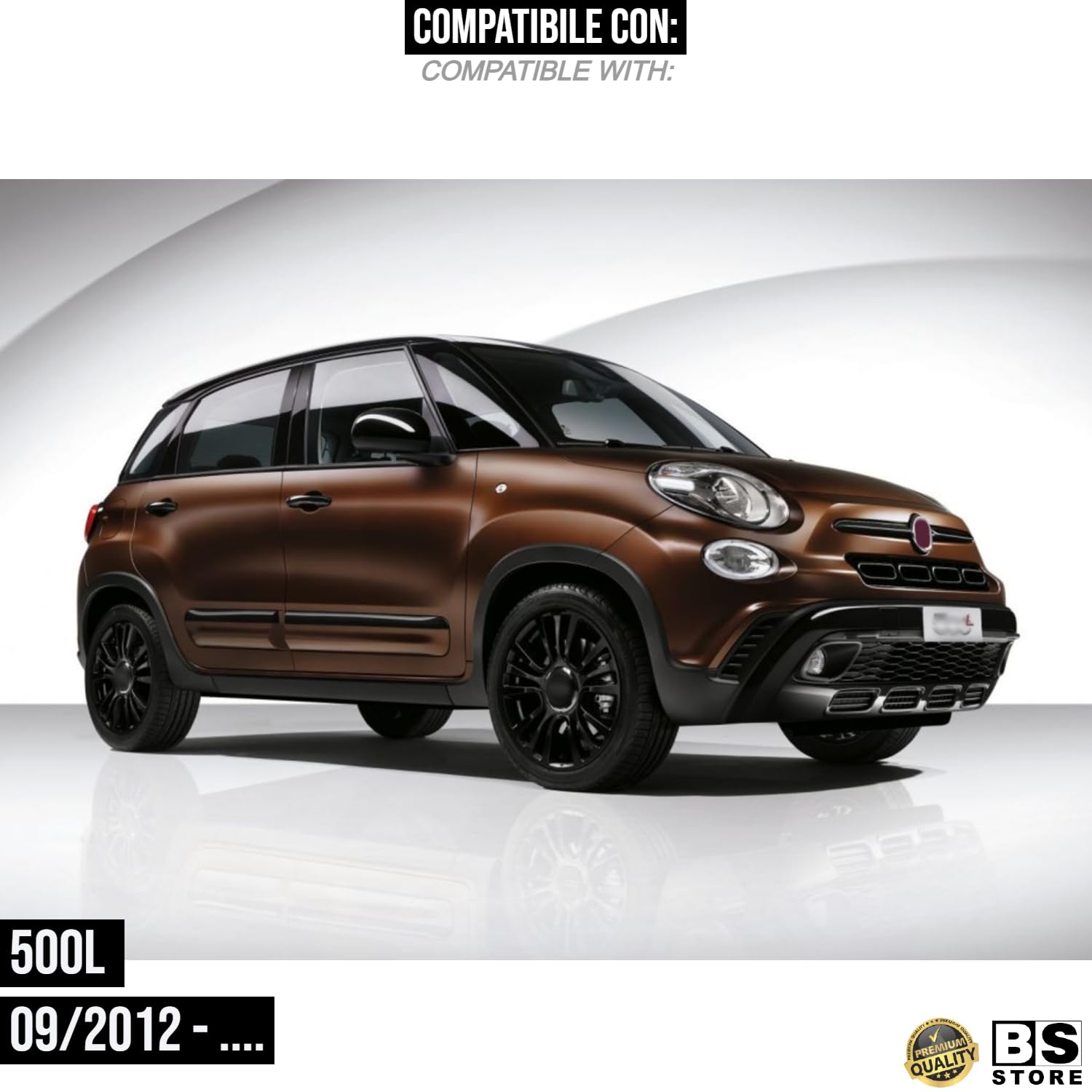 BSSTORE Specchietto Retrovisore Elettrico Termico Compatibile con 500L | OEM 735558566 | Con Vetro Riscaldato e Sonda Temperatura (Sinistra - Lato Guida)
