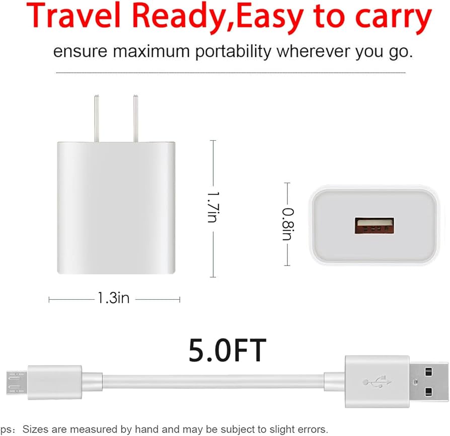Amazon.com: 2 Pack Micro USB Charging Power Cable USB Type C Cord