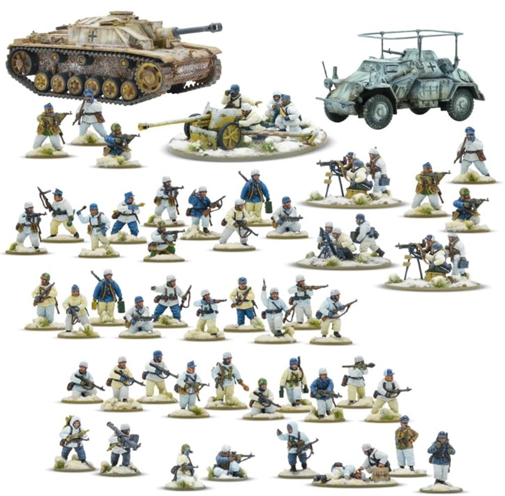 Fallschirmjager Winter Starter Army - Miniaturas a escala de 28 mm para acción de pernos altamente detalladas, miniaturas de la Segunda Guerra Mundial para mesa