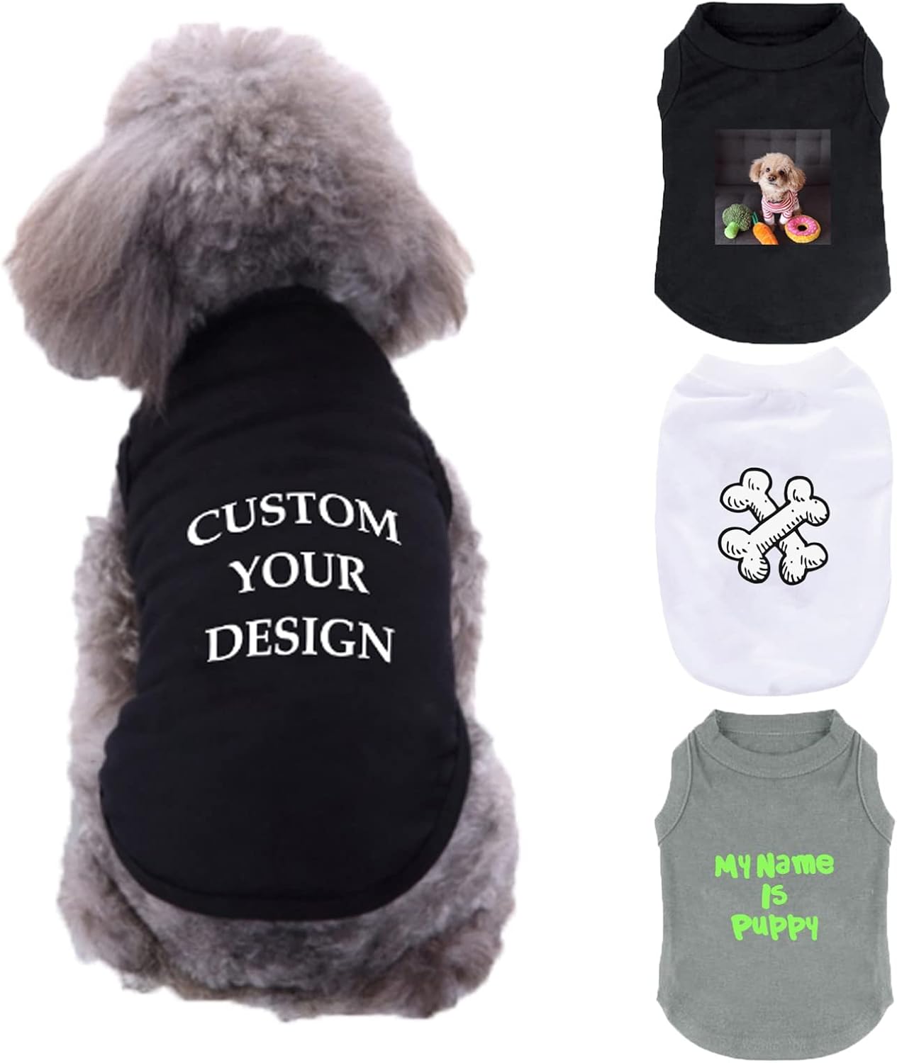 Custom Dog Shirt with Name/Text/Photo/Logo Personalized