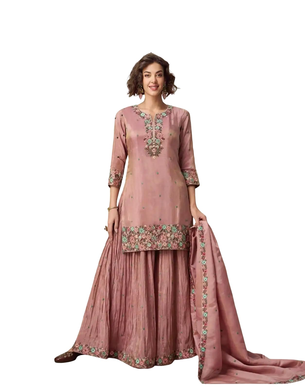 yami fashion women's cosmos silk with embroidery work readymade designer sharara suit | palazzo suit-picture-15